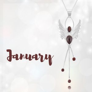 Garnet Angel Pendant January