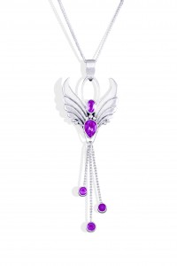 Amethyst angel pendant necklace