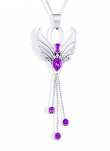 Amethyst angel pendant necklace