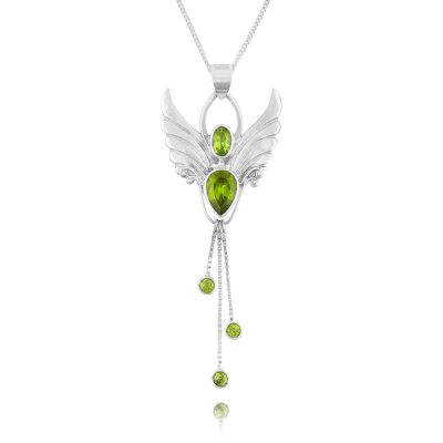 silver august angel pendant necklace