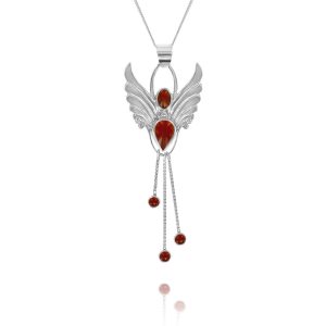 carnelian fertility angel pendant