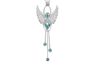 silver guardian angel pendant