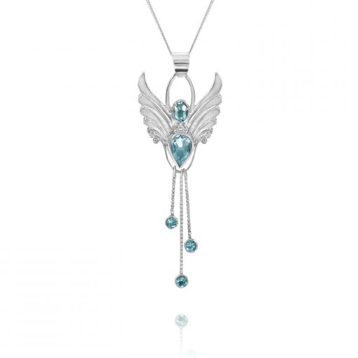 silver guardian angel pendant