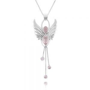  angel pendant Rose Quartz