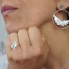 Angel Wing Hoop Earrings in Gold Vermeil - Image 3