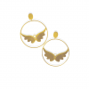 Angel wing hoops earrings gold vermeil on 925 silver