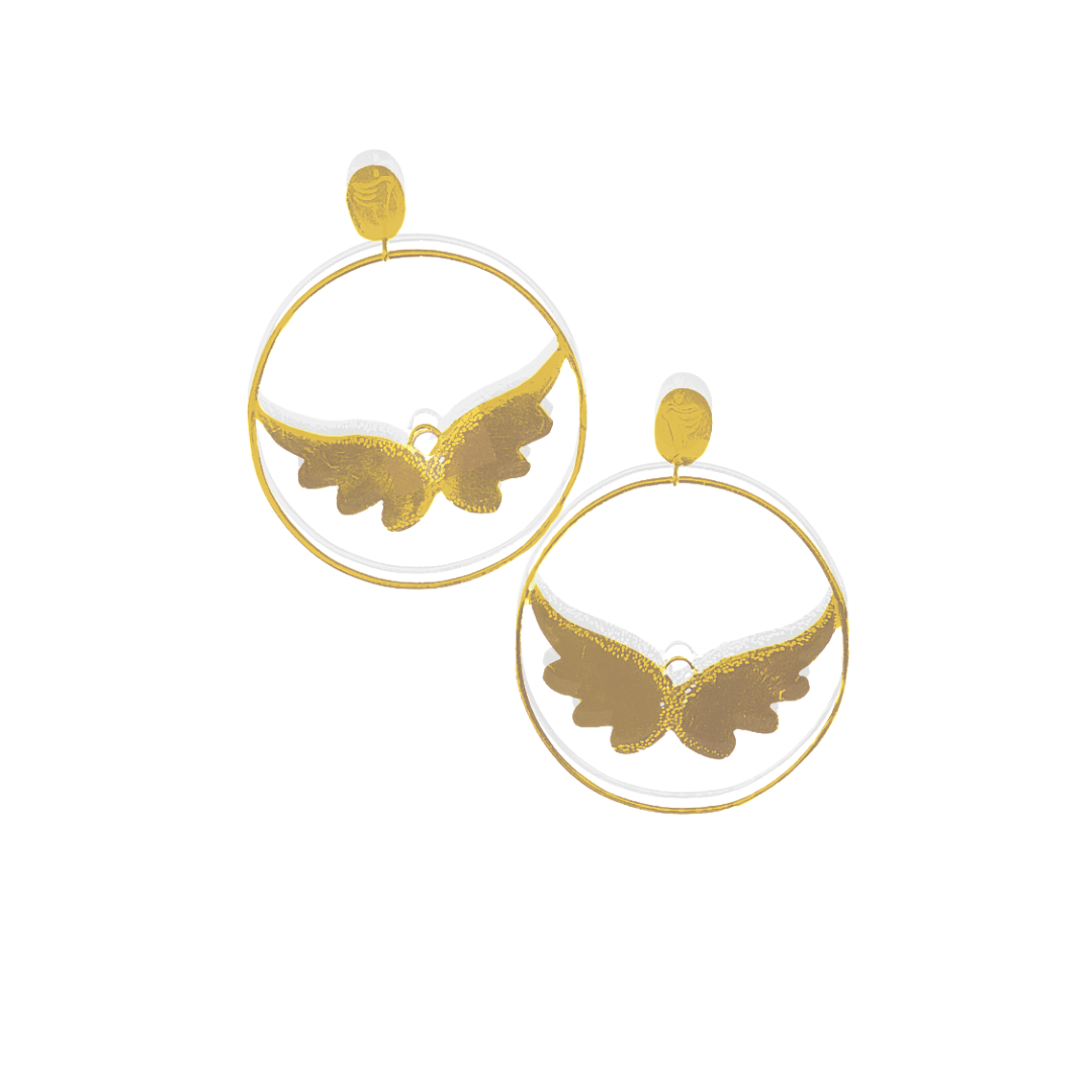 Dnschic Hip Hop Hoop Earrings With Angel Wing Charm Small Hoop Earrings  Hoop Earrings For Men Women Best Gift  Hoop Earrings  AliExpress