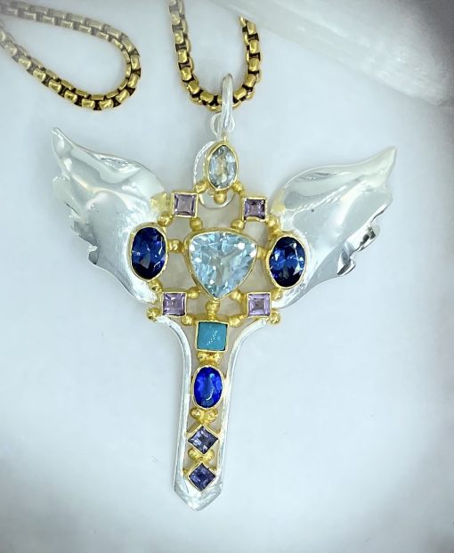 Archangel Michael Necklace Pendant with psychic sword of protection