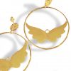 Guardian Angel wing hoops earrings