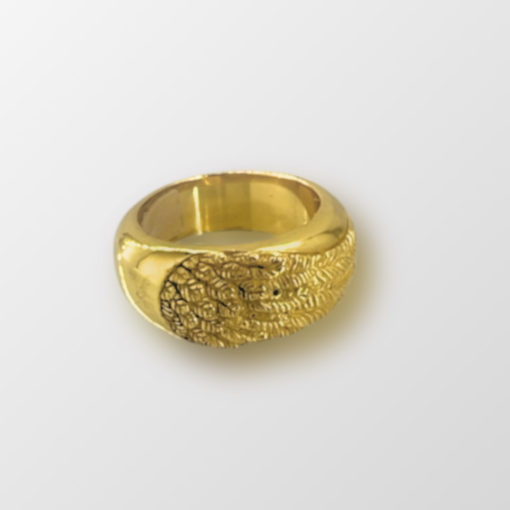 angel wing chunky signet ring gold vermeil