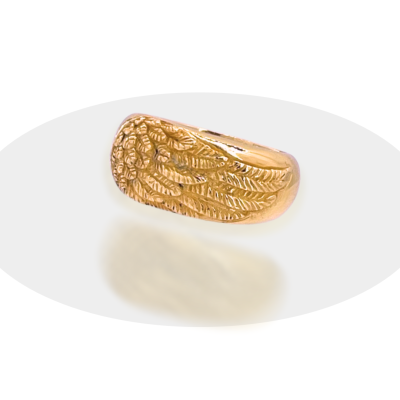 gold angel wing ring