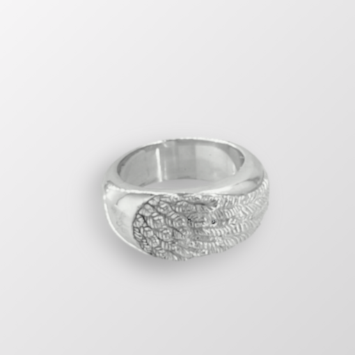 Angel Wing signet nugget ring sterling silver